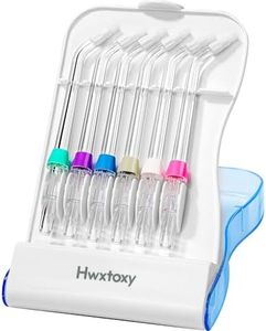 Hwxtoxy Replacement Tips for Waterpik Water Flosser Waterpik' Replacement Parts, Storage Case & AquaFlosser 6 Tips (6 Orthodontic Tips)