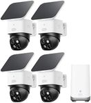 eufy Security SoloCam S340 4-Cam Kit (HomeBase S380), Solar Security Camera, Wireless Outdoor Camera, 360° Pan and Tilt Surveillance, No Blind Spots, 2.4 GHz Wi-Fi, No Monthly Fee