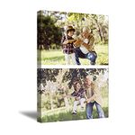 Collage Picture Canvas Prints 2 Photo Custom Collage Wall Art Personalised Poster with Your Kids Family Wedding Images Customised Wall Art for Living Room Home Decor (12x18in(30x45cm) Frame)