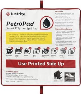 Justrite PetroPad 8 Gallon Capacity Oil Absorbent Pads, 53" x 53", Eco-Friendly Washable and Reusable Absorbent Oil Mat for Indoor and Outdoor Use, X-Large, 83988