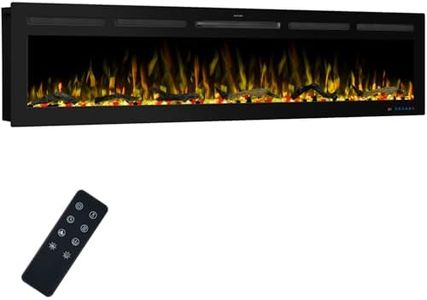 Electric Fireplace Inserts, 74 inch Smart Recessed & Wall Mounted Linear Fireplace Heater with Alexa & Google Home Voice Control, 13 Flame & Fuel Bed Colors, Logs & Crystal Decor, 750/1500W Heater