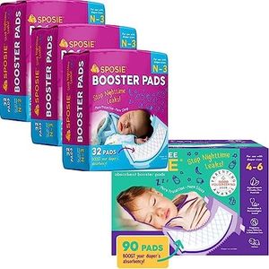 Sposie Diaper Booster Pads - Diaper Pads Inserts Overnight, Cloth Diaper Inserts and Overnight Diapers Size N-3 & 4-6, Diaper Liners Baby Products, Nighttime Diapers