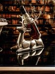 Trovea's Buck Aluminium Bottle Holder | Handmade Deer Bottle Holder | Unique Decorative Designer Stand for Wine or Spirits