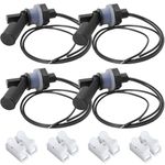 Xiatiaosann Float Switch Side Mount, Water Level Sensor Liquid Level Sensing Float Switch with 40cm Wire Cable for Fish Aquarium Tank Pool, With Spring Wire Connectors (4 Pack, Black)