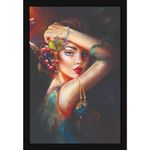 Mad Masters Pretty Girl with Big Color Eyes Beautiful Woman Painting Photo Frame for Living Room, Bedroom, Home Decor and Wall Decoration (MM 1732, 12x18 Inch, Paper, Without Plexi Glass)