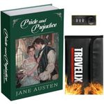 Book Safe with Combination Lock, Hidden Safe (9.5 x 6.2 x 2.2 Inch) with Fireproof Bag, Secret Diversion Safe, Hollow Book Box Hidden Storage, Money Safe Box for Cash (Pride and Prejudice)