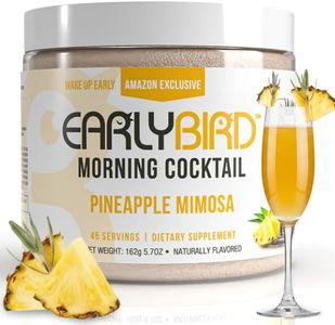 EarlyBird Morning Cocktail - Pineapple Mimosa 45 Servings - Clean Energy Drink (Natural Caffeine), Increased Motivation (Nootropics), Supercharged Hydration (Electrolytes) - Wake Up Early Drink w/