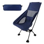 aiGear Camping Chairs, Portable Camping Chair with Storage Bag, Load Anti Slip Foot Covers, Upgraded Navy Blue Camp Chair High Back Oxford Cloth for Lawn Outdoor Picnic Travel Camp Chairs