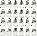 Set of 24 Mini Salt and Pepper Shakers (Glass and Stainless Steel, 0.5 oz)