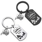 Shitter's Full Camper Keychain Happy Camper RV Keychain Camping Keychain Trailer Vacation Jewelry (Dog Keychain B+S)