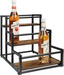 INDIDECOR Metal 11136 Coffee Syrup Rack Organizer, 12 Bottle Syrup Holder Stand For Coffee Bar, 3 Tier Shelf Storage Rack For Liquor Syrup Wine For Countertop, Kitchen, Coffee Station - Black