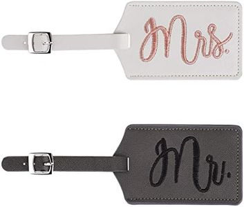 Etiqueta de Equipaje Mr. and Mrs.Identificador Etiqueta, Etiqueta de Equipaje de Boda para Pareja Maleta Viaje Luna de Miel Boda Novia Fiesta de Compromiso Ideas Regalo 2 Piezas