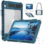 MRUOZRUI Compatible with Table10th Gen Waterproof Case iPad 10th Gen 10.9 inch, Shockproof Drop Proof Full Body Protective with Built-in Screen Protector, Pencil Holder, Stand, Shoulder Strap Teal