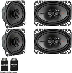 Kicker KS-Series 4x6 Speaker Bundle, 2 Pairs