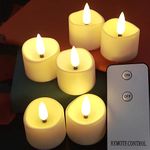 Anziner 12 Pack Flickering Battery Operated Flameless LED Tea Lights Candles with Remote,tealight Candles with Remote for Holiday, Weddings, Birthdays,Halloween,Christmas(Warm White)