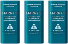 Harry's Extra-Strength Antiperspirant - Odor & Enhanced Sweat Control Antiperspirant for Men - Wildlands, 2.5 oz, Pack of 3