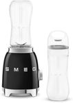 Smeg 50's Retro Style Personal Blender, 2 To-Go Bottles, 2 Speeds, 20 Oz, Compact Size, Black, PBF01BLUS