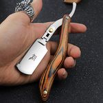 manual razors redwood handle shaver men's shaving razor professional barber Hair cut razor change blade type shaving knife Professional Straight Edge Razor with 10 both Edge Blades stainless blades