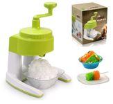 CASSOWARY® Ice Gola Maker Machine Manual ice Gola Slush Maker Machine with Sharp Blades Ice Crusher Snow Grinder - 3 Bowl 1 Glass 6 Sticks and 1 Dish - As Per Color Available