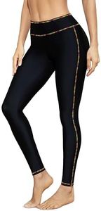 ATTRACO Swim Pants for Women Quick Dry Rash Guard Pants Tummy Control Swimming Tights L