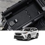 Center Console Safe Vault - KEREN Console Gun Safe Box Compatible with Toyota Highlander 2020-2024, 4 Digit Combination Lock