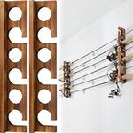 Ghosthorn Holds Up to 6 Rods Fishing Pole Rod Racks Wall or Ceiling Mounted Fishing Pole Rod Holders for Garage Storage Organizer Fishing Gear Equipment Gifts for Men Women