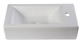 ALFI brand AB108 Modern Rectangular Wall Mounted Bathroom Sink, Small