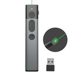 Wireless Presenter, Presentation Remote with Green Light, Hyperlink, Volume Control - 2.4GHz PowerPoint PPT Clicker for Classroom, Lecture Hall, Conference Room, Exhibition Hall, etc.