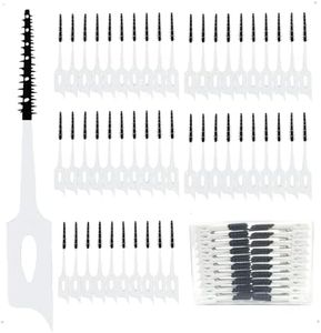 300 Pieces Dual-Use Interdental Brushes Soft Silicone, Disposable Dental Picks,Premium Dental Floss Picks for Effective Teeth Cleaning (300pcs Black)
