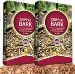 STORM TRADING GROUP Chipped Bark Garden Decorative & Landscape Wood Chip Bark Chippings For Landscaping & Paths (1 Bag (60 Litre))