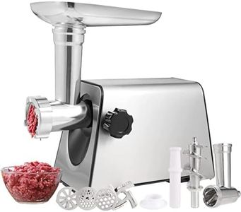 Simple Deluxe Electric Meat Grinder, Heavy Duty Meat Mincer, Food Grinder with Sausage & Kubbe Kit, 3 Grinder Plates, 800W Power, Easy to Clean and Install, Suitable for Home Kitchen,Sliver