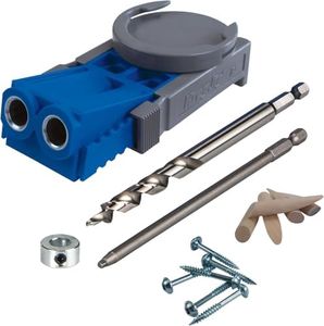 Kreg R3 Jr. Pocket-Hole Jig System - Portable Kreg Pocket-Hole Jig - Easy Clamping & Adjusting - For Materials 1/2" to 1 1/2" Thick - Holiday Home Improvement Gifts for Him