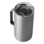 YETI Rambler Mug, Vacuum Insulated Stainless Steel Stackable Mug with Magslider Lid, Stainless Steel, 24 oz (710 ml)