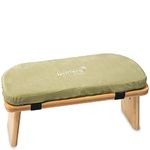 banters Meditation Bench Foldable - Made of solid Bamboo - Portable Kneeling stool with Cushion, Light Green