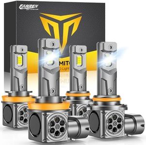 Ursprung 2026 Upgraded H11/H8/H9 9005/HB3 Light Bulbs, 100000LM Ultra Brightness, 1:1 Halogen Size, 6500K Cool White, 10-Year Long Service Life Fog Light with Cooling Fan, Plug and Play, Pack of 4