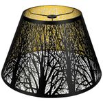 Medium Lamp Shade, ALUCSET Barrel Metal Lampshade with Pattern of Trees Lampshade for Table Lamp, 7x13x7.8 inch, Metal Lampshades, Spider