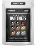 CONFIERR Keratin Hair Fibers Refill Bag for Men & Women - Fill In Fine or Thinning Hair, Bald Spots, Instantly Thicker & Fuller Hair (Medium Brown 60g)