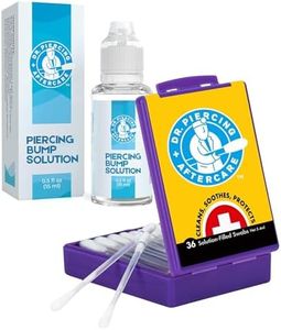 Dr. Piercing Aftercare Swabs Bundle with Keloid Bump Removal Drops - Saline Solution For Piercings - Ear Piercing Cleaner