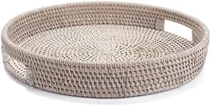 14.2 inch Round Rattan Tray, Ottoma