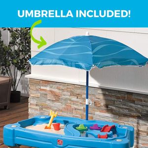 Step2 Sand & Water Activity Table with Lid, Parasol & 6 Accessories