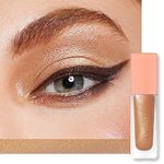 Oulac Liquid Eyeshadow Satin Finish - Multi-Use Brown Eyeshadow Primer & Cream Bronzer | Blendable Smooth Eye Make-up, Crease-Resistant, Non-Greasy, Vegan, Cruelty-Free, Sand (SA01)