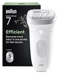 Braun Silk·épil 7, Epilator with Wide Head for Easy Hair Removal, Wet & Dry, Lasting Smooth Skin, 7-011, Silver