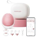 Momcozy Breast Pump Hands Free Upgraded Mobile Flow | M9, App Discreet Control with Personalized Multi-Modes & 15 Levels, Wearable Breast Pump 24mm (Cozy Red, 1 Count)