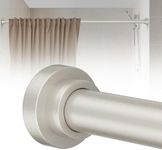 Shower Curtain Rod 31-80 in Adjustable Curtain Rod No Drilling Tension Shower Rod Stainless Steel for Bathroom Room Divider, Nickel