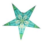 YEPSIO Paper Star Lantern Lampshade Light Shades Large 60cm Star Hanging Decorations for Christmas Wedding Home Decoration Birthday Party (Sky Blue, Green)