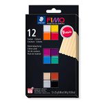 STAEDTLER 8043 C12-1 FIMO Professional Oven-Hardening Polymer Modelling Clay - Assorted Colours (Pack of 12 x 25g Blocks), Basic-farben