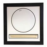 Kwik Picture Framing Ltd Drum Head 3D Display Frame With Drum Sticks Black Frame - 14" Inches Size