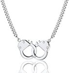 ChainsProMax Handcuff Choker Necklace Stainless Steel Silver Color Handcuffs for Necklace Edgy