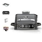 Ninja Woodfire Electric BBQ Grill & Smoker, 7-in-1 Outdoor Barbecue Grill & Air Fryer, Roast, Bake, Dehydrate, Uses Woodfire Pellets, Non-Stick, Portable, Gift for her / him, Grey/Black, OG701UK