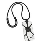 VONMÄHLEN Infinity Mobile Phone Chain Universal Case with Detachable Neckstrap - Compatible with Any Mobile Phone and Smartphone - Elegant Mobile Phone Lanyard Strap Made of Nylon & Silicone - Black